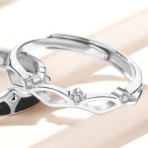 CR Charms Duo Anillos de Promesa Realeza Eterna, Plata 925