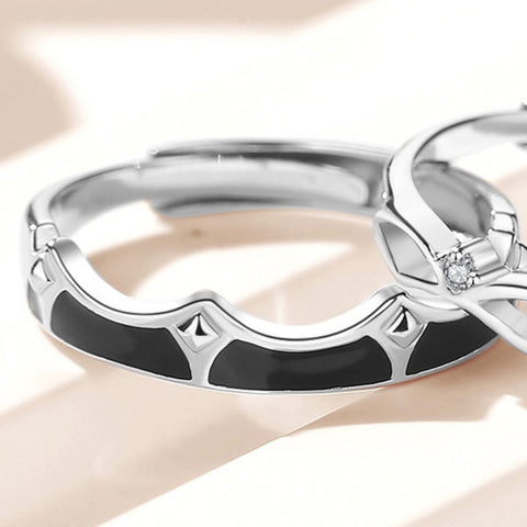 CR Charms Duo Anillos de Promesa Realeza Eterna, Plata 925