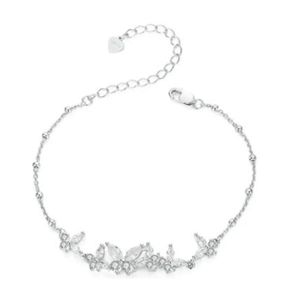 CR Charms Pulsera Ajustable Danza de Mariposas, Plata 925