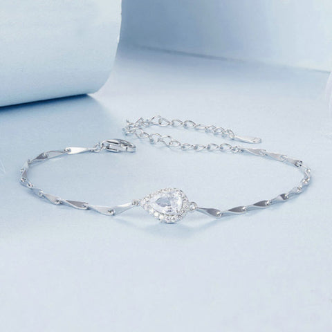 CR Charms Pulsera Ajustable Destello Brillante, Plata 925