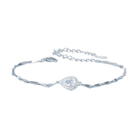 CR Charms Pulsera Ajustable Destello Brillante, Plata 925