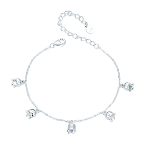 CR Charms Pulsera Ajustable Lirios Del Valle, Plata 925