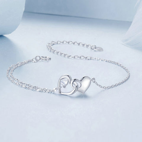 CR Charms Pulsera Ajustable Tu Amor Es para Mi, Plata 925