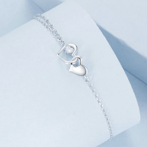 CR Charms Pulsera Ajustable Tu Amor Es para Mi, Plata 925