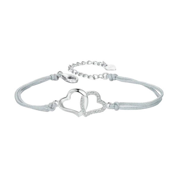 CR Charms Pulsera Ajustable Unión de Amor, Plata 925