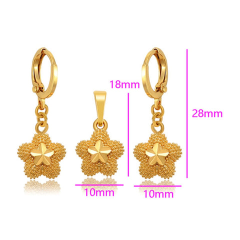 CR Charms Set Collar y Aretes Estrellas Relucientes, Alloy