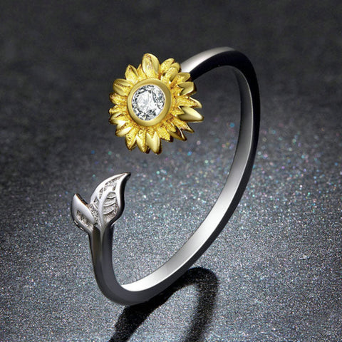 CR Charms Anillo Ajustable Brillo de Girasol