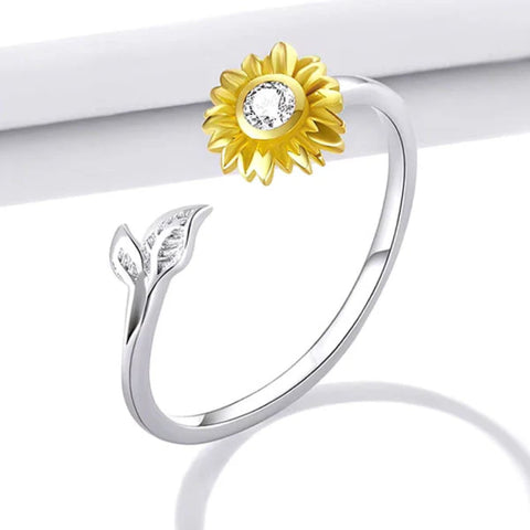 CR Charms Anillo Ajustable Brillo de Girasol