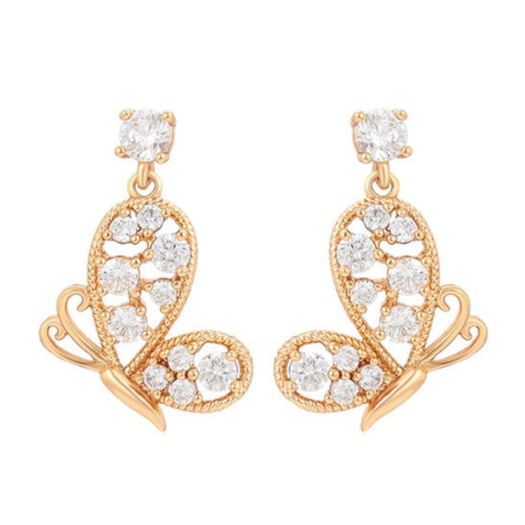 CR Charms Aretes Brillo de Mariposa, Alloy