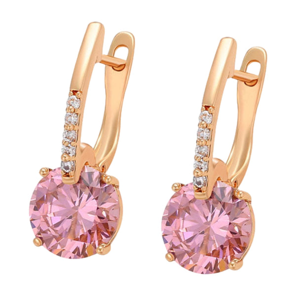 CR Charms Aretes Destello Rosa, Alloy