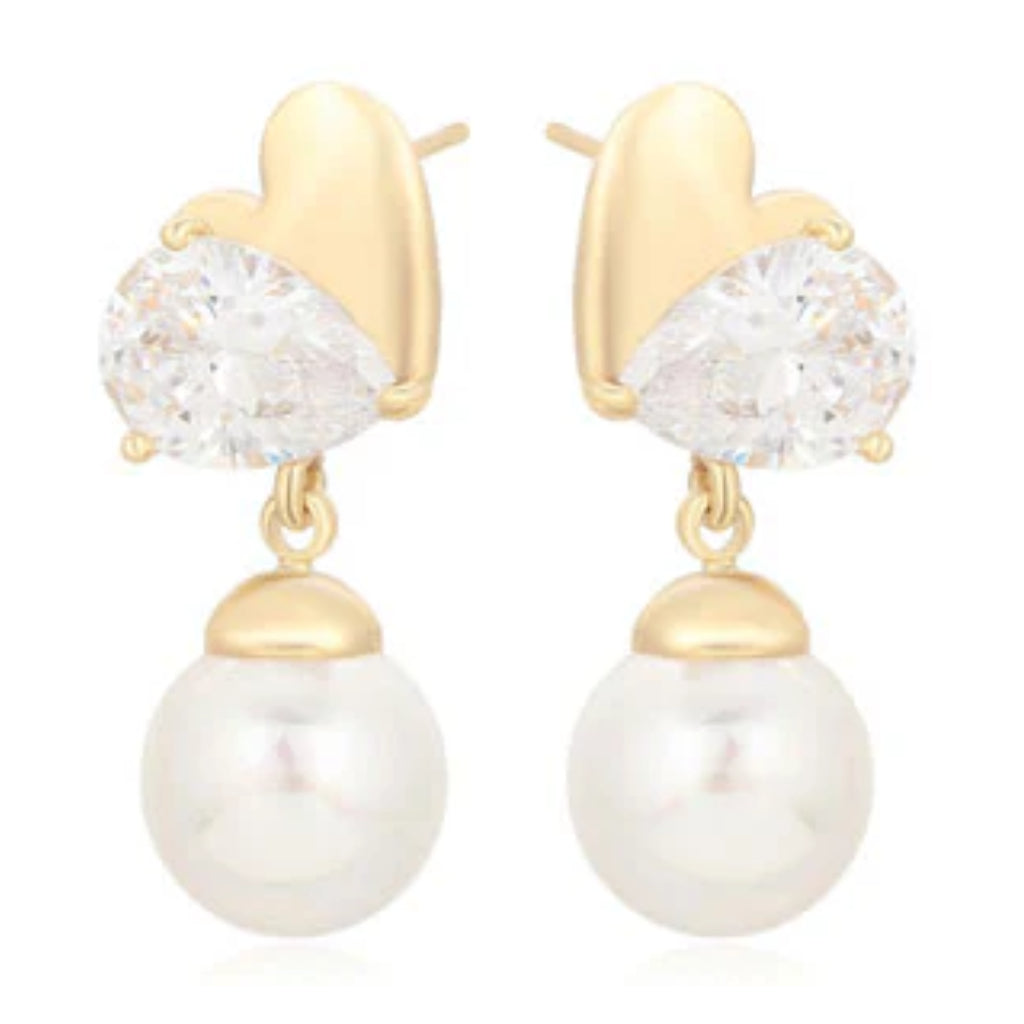 CR Charms Aretes Elegancia de Perla, Alloy