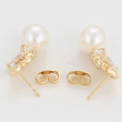 CR Charms Aretes Elegancia de Perla, Alloy