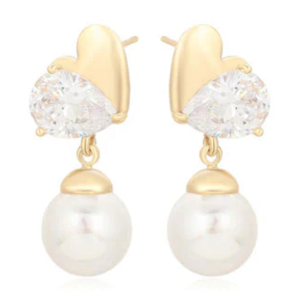 CR Charms Aretes Elegancia de Perla, Alloy