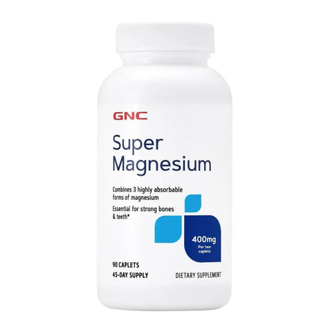 GNC Suplemento Alimenticio Super Magnesio 400mg, 90 Cápsulas