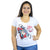 Miomu Blusa para Mujer DC Comics Harley Queen, Blanco