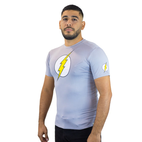 Miomu Camiseta para Caballero DC Comics Flash, Gris