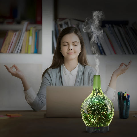 Miomu Difusor de Aromas Led Portátil, Diseño Fuegos Artificiales