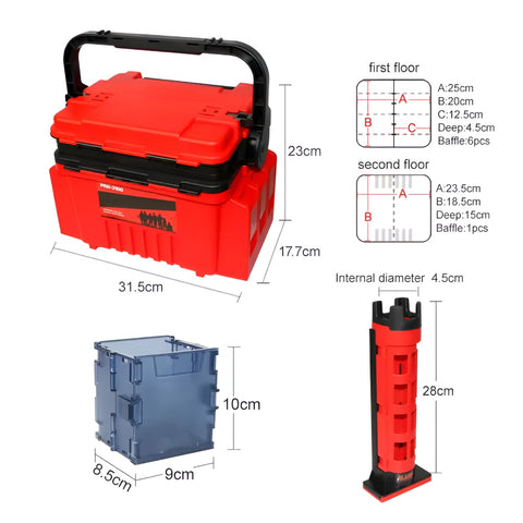 Miomu Caja Multiuso para Accesorios de Pesca, 55L