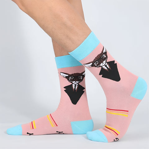 Miomu Medias Altas Unisex, Estampado de Animales