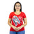 Miomu Blusa para Mujer DC Comics Harley Queen, Rojo