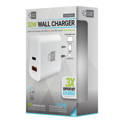 Case Logic Cargador de Pared Dual USB 35W BoostCharge, CL-PD-W3-101-WT