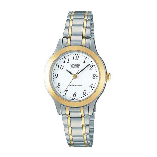 Casio Reloj Analogico Casual de Acero Inoxidable para Mujer, LTP-1128G-7B