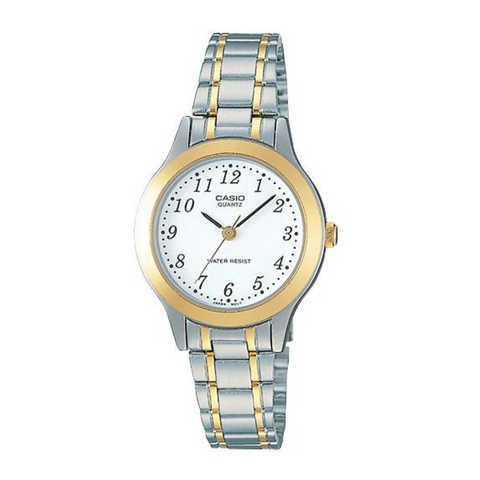 Casio Reloj Analogico Casual de Acero Inoxidable para Mujer, LTP-1128G-7B