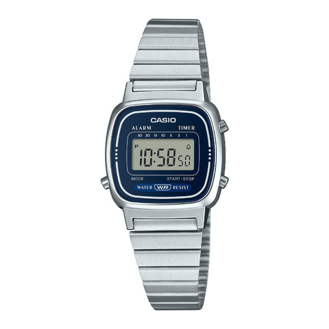 Casio Reloj Digital Casual de Acero Inoxidable, para Mujer