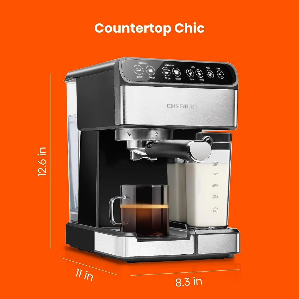 MÁQUINA DE EXPRESO CAPUCHINO LATE 1.8 L CHEFMAN RJ54 - TVentas