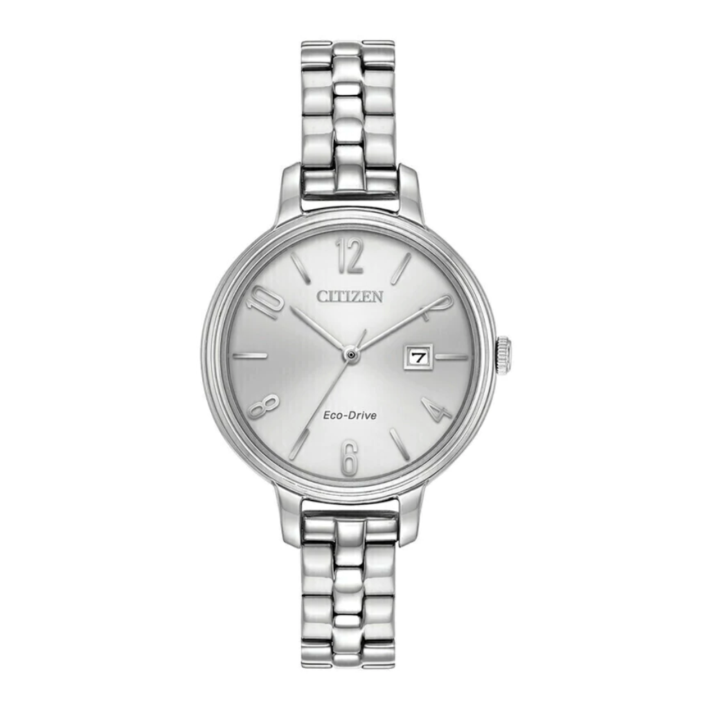 Citizen Reloj Analógico de Acero Inoxidable Eco Drive para Mujer, EW-244053A