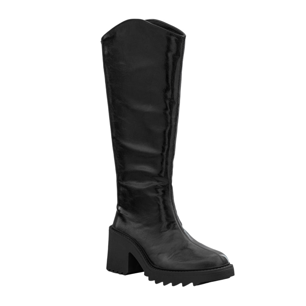 Coral Botas Altas Alexis Black Gloss, para Mujer