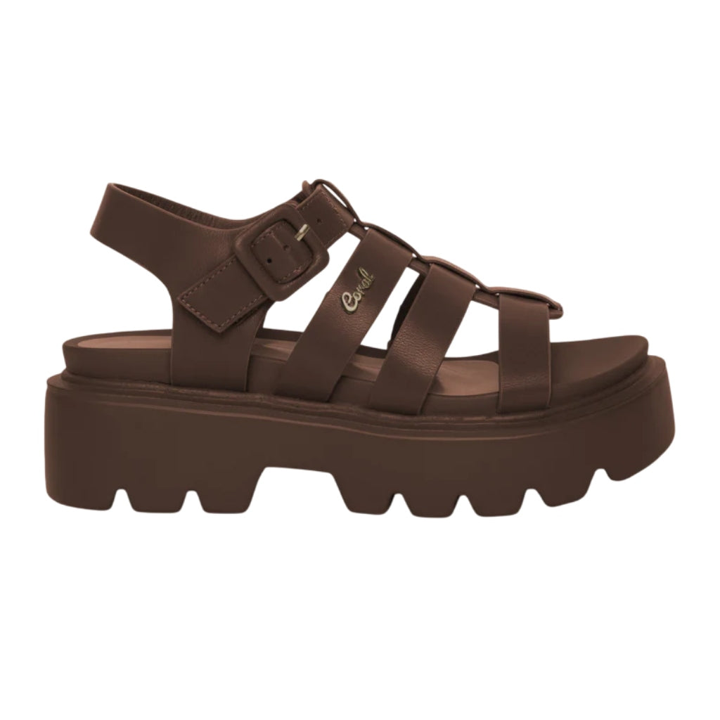 Coral Sandalias Casuales Cleopatra 4 para Mujer, Café