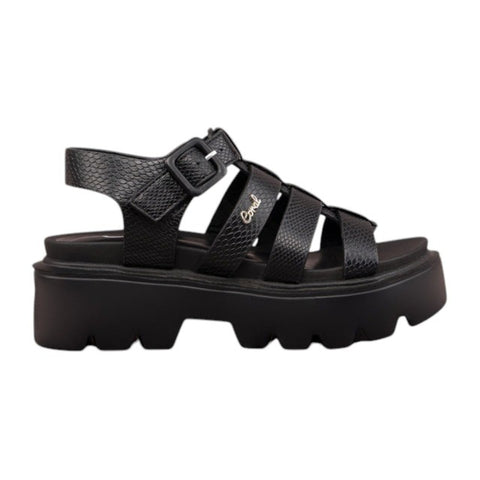 Coral Sandalias Casuales Cleopatra 4 para Mujer, Negro