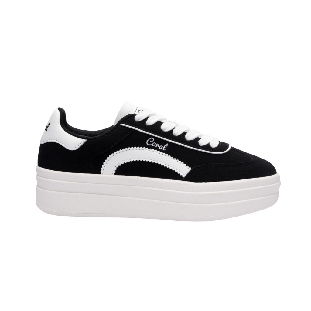 Coral Tenis Naoko Black/White, para Mujer