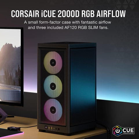 Corsair Case para PC Gaming 2000D AirFlow Mini-ITX, CC-9011246-WW