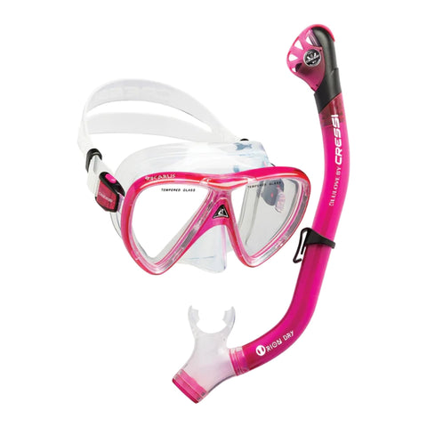 Cressi Set Gafas para Snorkeling Ikarus & Orion Dry para Adulto, 2 Piezas