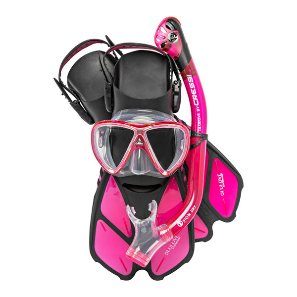 Cressi Set de Snorkeling Bonete Pro Dry para Adulto Rosado, 3 Piezas