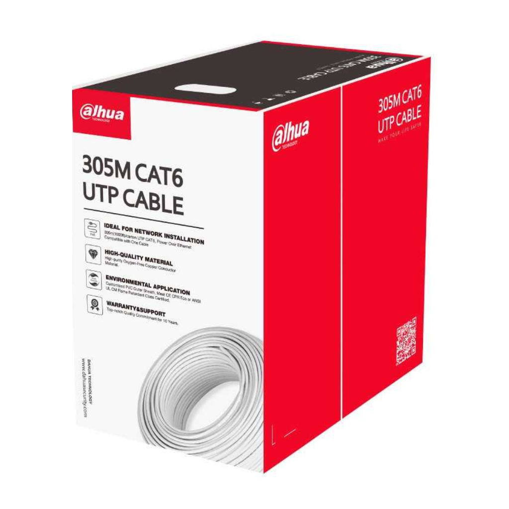 Dahua Cable de Red UTP CAT6 305m, 1.0.99.50.10046