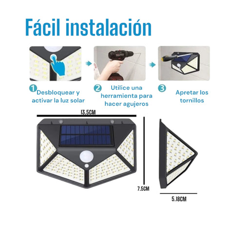 Delca Electric Lámpara Solar de Pared Smd 6500k