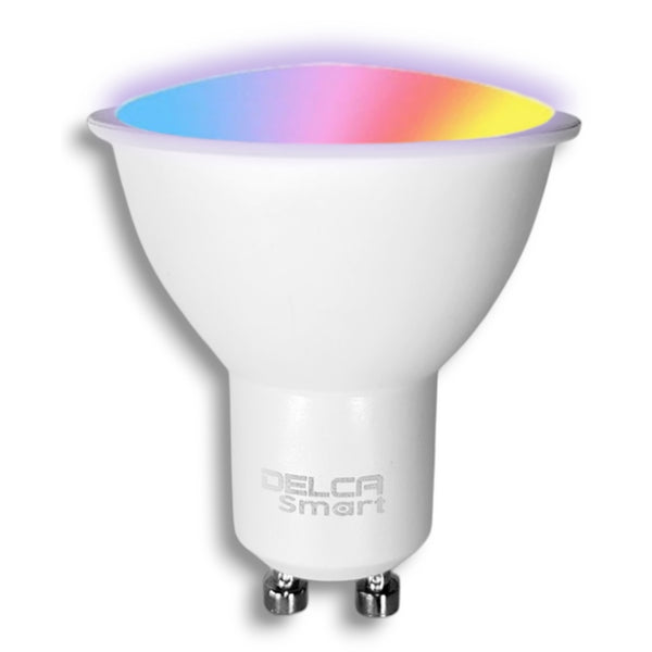 Delca Smart Bombillo Inteligente Wi-fi Led Rgb Gu10, Multicolor