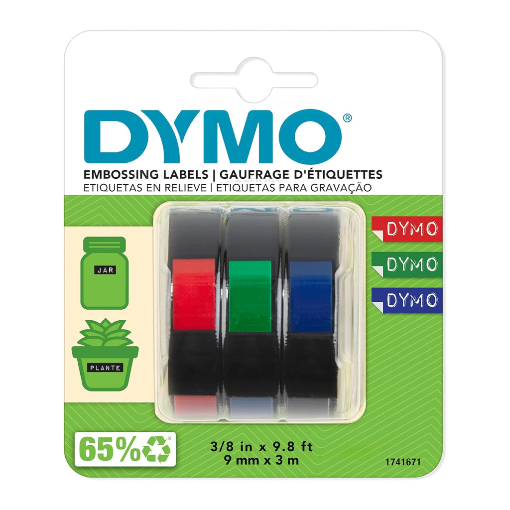 Dymo Set de Cinta para Etiquetadora en Relieve, 3 Piezas