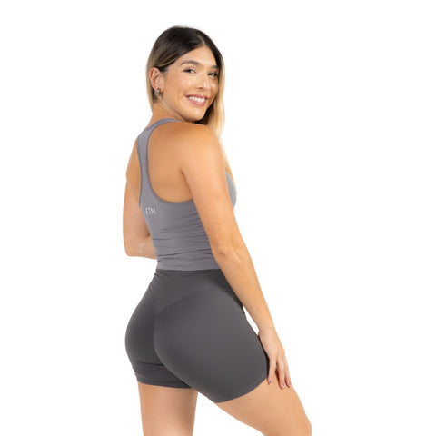 ETM Camiseta Deportiva para Mujer, Gris