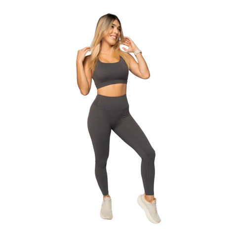 ETM Licra Deportiva para Mujer, Gris