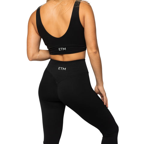 ETM Licra Deportiva para Mujer, Negro