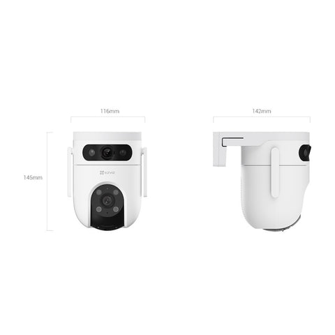 EZVIZ Cámara de Seguridad Wi-Fi para Exteriores con Doble Lente 2K (CS-H9C-R100-8H33WKFL)