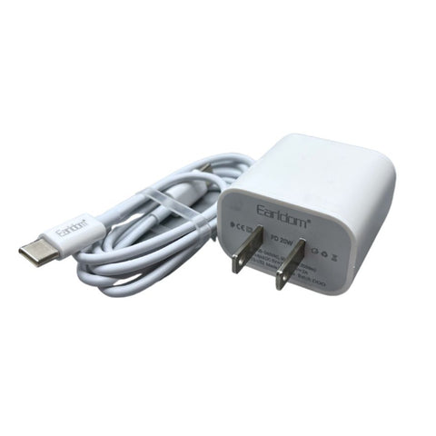 Earldom Cargador de Pared con Cable USB-C a USB-C (ES-US2)