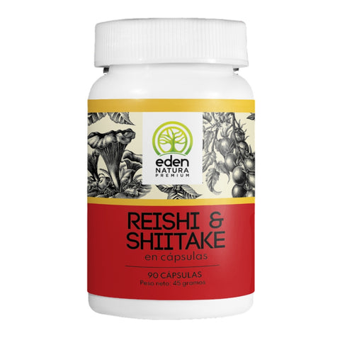 Eden Natura Premiun Suplemento Alimenticio Reishi Shiitake Antiinflamatorio, 90 Cápsulas