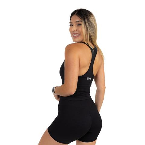 ETM Camiseta Deportiva Deportiva para Mujer, Negro