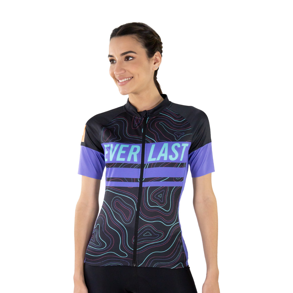 Everlast Camisa de Ciclismo CYC Negro/Púrpura, para Mujer