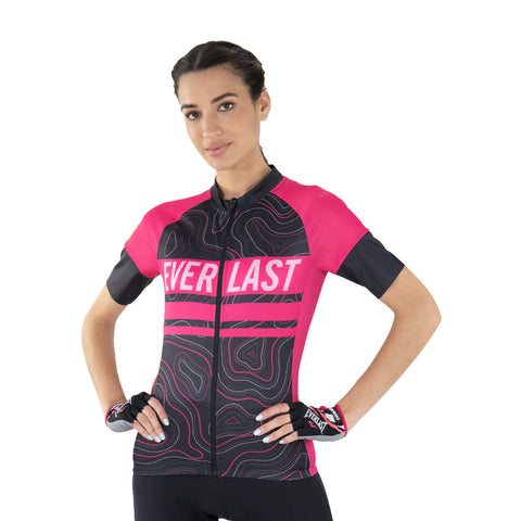 Everlast Camisa de Ciclismo CYC Negro/Rosa, para Mujer